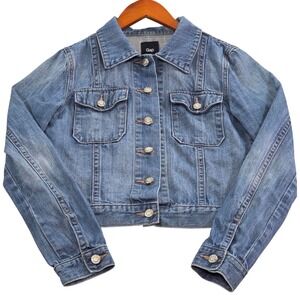 Gap Denim Jacket Womens‎ Size S Blue Jean Lightweight Crop Trucker Classic